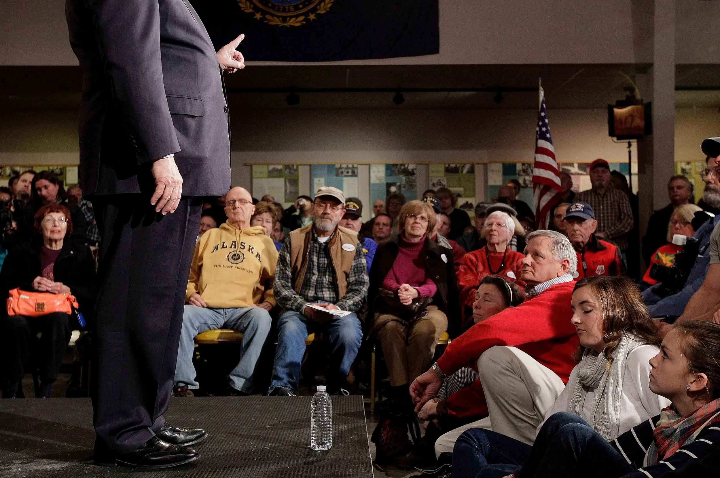 Wannabe — Republican presidential candidate and former House Speaker Newt Gingrich addresses voters during a town hall style meeting at the Wright Museum in Wolfeboro, New Hampshire, on Saturday, January 7, 2012. Gingrich's bid for the presidency ended when he withdrew from the race on May 2, 2012.  (AP Photo/Stephan Savoia)  © The Associated Press