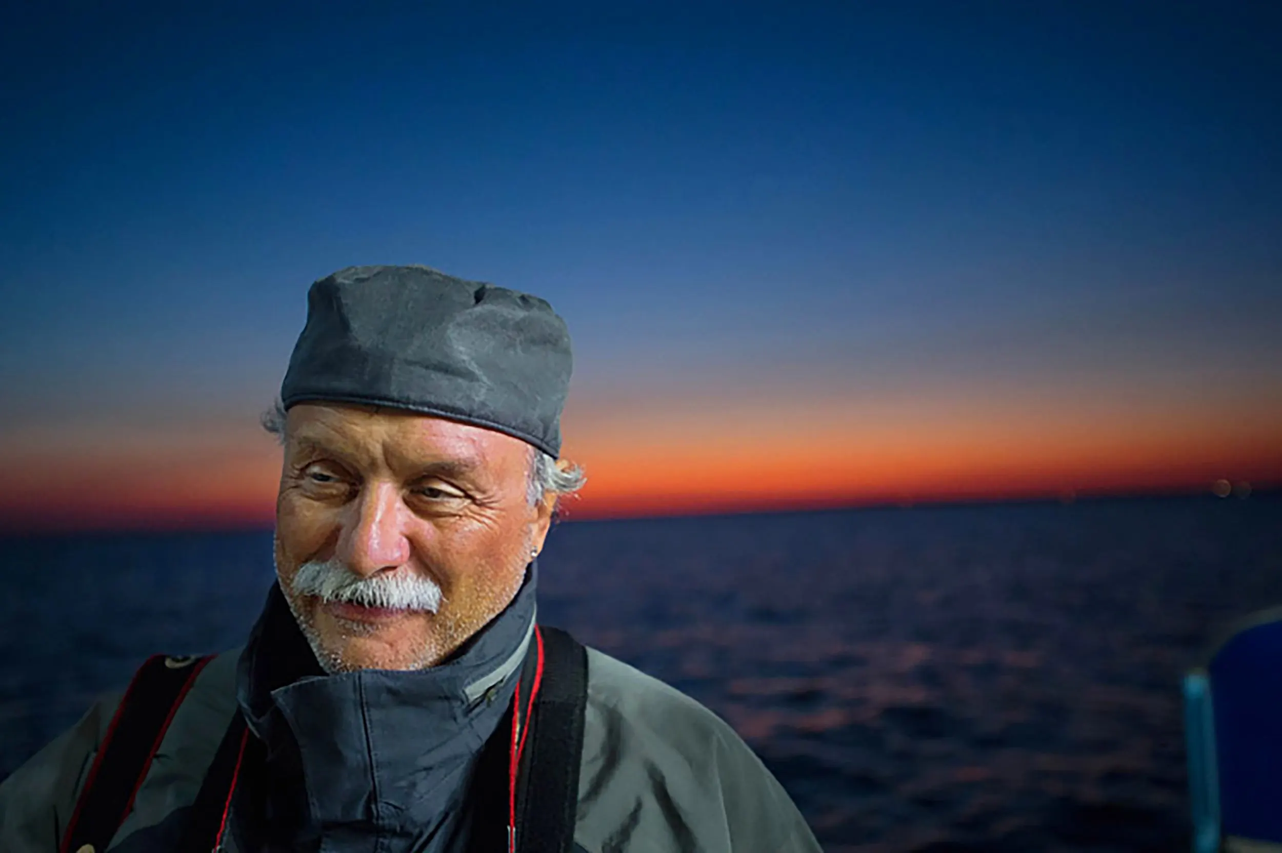 On Assignment — Stephan Savoia aboard the research vessel “OCEARCH” while assigned to cover the vessel and her crew’s efforts to capture, study, tag and release North Atlantic Great White Sharks off the coast of Cape Cod, Massachusetts, Thursday, September 13, 2012.  (Photo by Gretchen Ertl)  © Gretchen Ertil